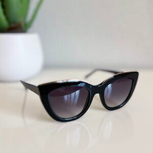Jimmy Fairly Sunglasses in Black with Gold Brow Bar